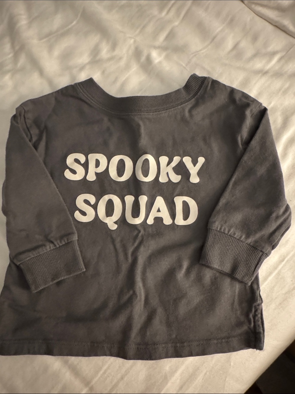 Kids Long Sleeve 'Spooky Squad' Graphic Tee - Gray
